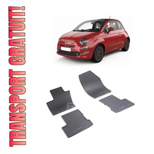 Set 4 covorase Fiat 500X 2015-prezent, din cauciuc 100%, compatibile cu autoturismul FIAT 500X
