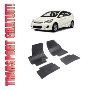 Set 4 covorase Hyundai Accent 2006-2010, din cauciuc 100%, compatibile cu autoturismul HYUNDAI Accent