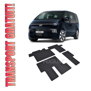 Set 4 covorase Hyundai Staria 2Nd+Randul 3 9 Locuri 2022-prezent, din cauciuc 100%, compatibile cu autoturismul HYUNDAI Staria