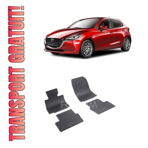 Set 4 covorase Mazda 2 2015-prezent, din cauciuc 100%, compatibile cu autoturismul MAZDA 2