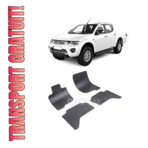 Set 4 covorase Mitsubishi L200 2007-2015, din cauciuc 100%, compatibile cu autoturismul MITSUBISHI L200