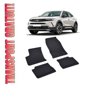 Set 4 covorase Opel Mokka-E 2021-prezent, din cauciuc 100%, compatibile cu autoturismul OPEL Mokka-e