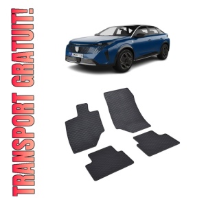 Set 4 covorase Peugeot 5008 Hybrid 2024-prezent, din cauciuc 100%, compatibile cu autoturismul PEUGEOT 5008