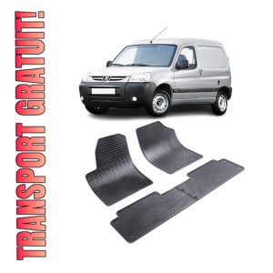 Set 4 covorase Peugeot Partner 5M 1999-2007, din cauciuc 100%, compatibile cu autoturismul PEUGEOT Partner