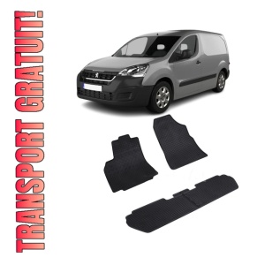 Set 4 covorase Peugeot Partner 5M 2008-2018, din cauciuc 100%, compatibile cu autoturismul PEUGEOT Partner