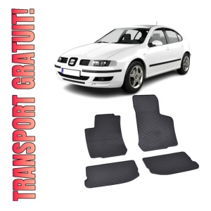Set 4 covorase Seat Leon 1999-2005, din cauciuc 100%, compatibile cu autoturismul SEAT Leon