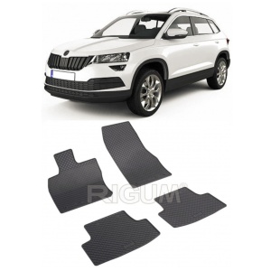 Set 4 covorase Skoda Karoq 2017-prezent, din cauciuc 100%, compatibile cu autoturismul SKODA Karoq v3706