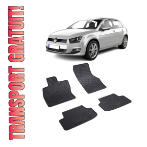 Set 4 covorase Volkswagen Golf Vii 2012-2019, din cauciuc 100%, compatibile cu autoturismul Volkswagen Golf