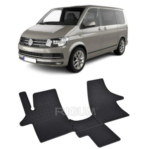 Set 4 covorase Volkswagen T 6 Transporter/Caravelle/Multivan 2 Locuri 2015- + Tunel2019, din cauciuc 100%, compatibile cu autoturismul Volkswagen T v5333