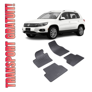 Set 4 covorase Volkswagen Tiguan 2008-2016, din cauciuc 100%, compatibile cu autoturismul Volkswagen Tiguan