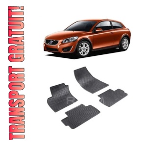 Set 4 covorase Volvo C30 2007-2012, din cauciuc 100%, compatibile cu autoturismul VOLVO C30