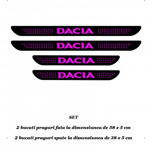 Set 4 protectii praguri auto autoadezive Dacia model 3 si breloc Succes, accesorii pentru autoturismul tau - masina v249019