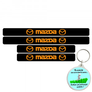 Set 4 protectii praguri auto autoadezive Mazda si breloc Succes, accesorii pentru autoturismul tau - masina v246812