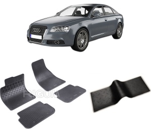 Set 5 covorase AUDI A6 C6 din 03.2004-2008, cu covoras tunel median, CAROSERIE SEDAN INAINTE DE FACELIFT DIN 2006, Presuri cauciuc 100%, compatibil cu autoturismul AUDI A6 C6, Rigum - Img 2