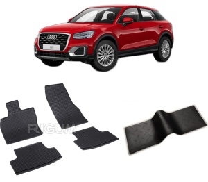 Set 5 covorase AUDI Q2 din 10.2016-PREZENT, cu covoras tunel median, CAROSERIE SUV, Presuri cauciuc 100%, compatibil cu autoturismul AUDI Q2, Rigum - Img 2