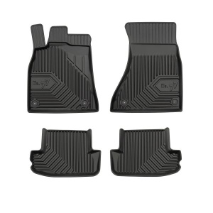 Set 5 covorase auto AUDI A5 Sportback (8TA) din 2013-2018, cu covoras tunel median, presuri auto din cauciuc, 4x Stickere auto cu AUDI - Img 3