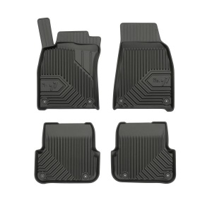 Set 5 covorase auto AUDI A6 C6 (4F2) din 2008-2017, cu covoras tunel median, presuri auto din cauciuc, 4x Stickere auto cu AUDI - Img 3