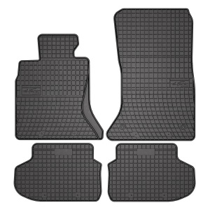 Set 5 covorase auto BMW Seria 5 Touring (F11) din 2014-2019, cu covoras tunel median, presuri auto din cauciuc, 4x Stickere auto cu BMW - Img 3