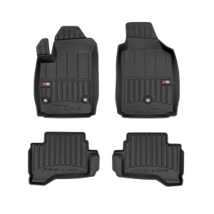 Set 5 covorase auto FIAT 500 (312_) din 2001-2005, cu covoras tunel median, presuri auto din cauciuc, 4x Stickere auto cu FIAT - Img 3