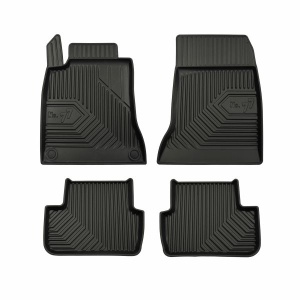 Set 5 covorase auto MERCEDES-BENZ CLA Coupe (C117) din 2017-2020, cu covoras tunel median, presuri auto din cauciuc, 4x Stickere auto cu MERCEDES-BENZ - Img 3