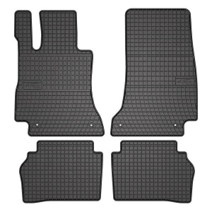 Set 5 covorase auto MERCEDES-BENZ E-CLASS (W213) din 2013-2016, cu covoras tunel median, presuri auto din cauciuc, 4x Stickere auto cu MERCEDES-BENZ - Img 3