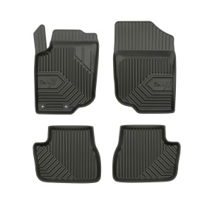 Set 5 covorase auto PEUGEOT 207 (WA_, WC_) din 2004-2013, cu covoras tunel median, presuri auto din cauciuc, 4x Stickere auto cu PEUGEOT - Img 3