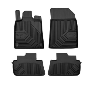Set 5 covorase auto PEUGEOT 407 SW (6E_, 6D_) din 2019-2024, cu covoras tunel median, presuri auto din cauciuc, 4x Stickere auto cu PEUGEOT - Img 3