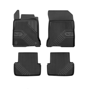 Set 5 covorase auto RENAULT LAGUNA II Grandtour (KG0/1_) din 2008-2018, cu covoras tunel median, presuri auto din cauciuc, 4x Stickere auto cu RENAULT - Img 3
