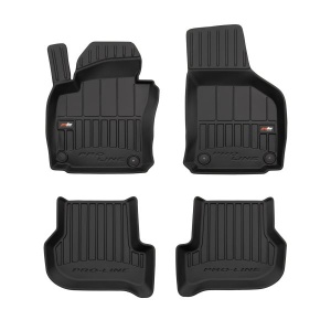 Set 5 covorase auto Volkswagen GOLF VI (5K1) din 2011-2016, cu covoras tunel median, presuri auto din cauciuc, 4x Stickere auto cu Volkswagen - Img 3