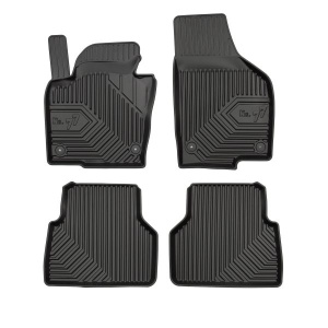 Set 5 covorase auto Volkswagen TIGUAN (AD1, AX1) din 2006-2015, cu covoras tunel median, presuri auto din cauciuc, 4x Stickere auto cu Volkswagen - Img 3