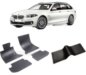 Set 5 covorase BMW SERIA 5 F11 FACELIFT din 2013-04.2017, cu covoras tunel median, CAROSERIE COMBI, Presuri cauciuc 100%, compatibil cu autoturismul BMW SERIA 5 F11 FACELIFT, Rigum - Img 2