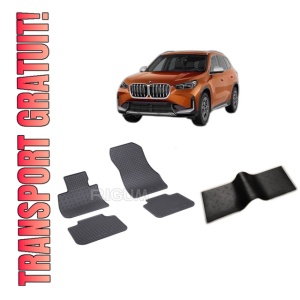 Set 5 covorase BMW X1 U11 din 10.2022-PREZENT, cu covoras tunel median, CAROSERIE SUV, Presuri cauciuc 100%, compatibil cu autoturismul BMW X1 U11, Rigum