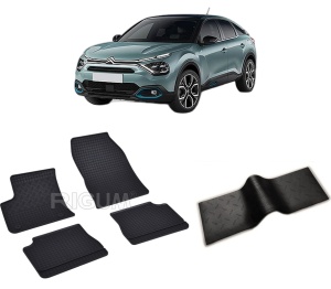 Set 5 covorase CITROEN C4 E- din 12.2020-PREZENT, cu covoras tunel median, CAROSERIE HATCHBACK, Presuri cauciuc 100%, compatibil cu autoturismul CITROEN C4 E-, Rigum - Img 2