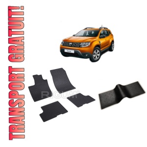 Set 5 covorase DACIA DUSTER II din 01.2018-05.2024, cu covoras tunel median, CAROSERIE SUV, Presuri cauciuc 100%, compatibil cu autoturismul DACIA DUSTER II, Rigum