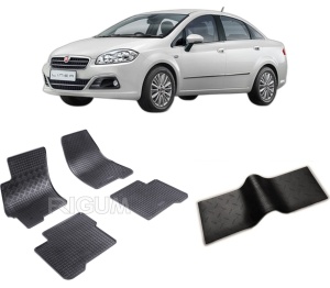 Set 5 covorase FIAT LINEA din 06.2007-11.2018, cu covoras tunel median, CAROSERIE SEDAN, Presuri cauciuc 100%, compatibil cu autoturismul FIAT LINEA, Rigum - Img 2