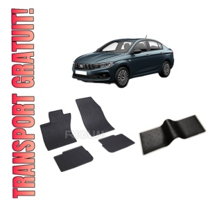 Set 5 covorase FIAT TIPO din 01.2016-PREZENT, cu covoras tunel median, CAROSERIE SEDAN, Presuri cauciuc 100%, compatibil cu autoturismul FIAT TIPO, Rigum