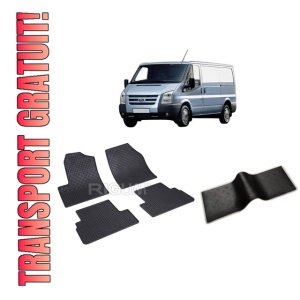 Set 5 covorase FORD TRANSIT CONNECT I din 2002-2013, cu covoras tunel median, CAROSERIE VAN 5 LOCURI, Presuri cauciuc 100%, compatibil cu autoturismul FORD TRANSIT CONNECT I, Rigum
