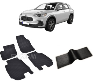 Set 5 covorase HONDA HR-V III din 09.2021-PREZENT, cu covoras tunel median, CAROSERIE SUV, Presuri cauciuc 100%, compatibil cu autoturismul HONDA HR-V III, Rigum - Img 2