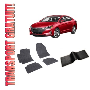 Set 5 covorase HYUNDAI ELANTRA VI din 03.2016-12.2020, cu covoras tunel median, CAROSERIE SEDAN, Presuri cauciuc 100%, compatibil cu autoturismul HYUNDAI ELANTRA VI, Rigum