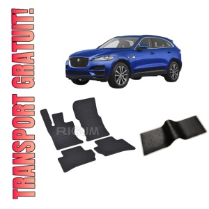 Set 5 covorase JAGUAR F-PACE din 04.2016-2020, cu covoras tunel median, CAROSERIE SUV, Presuri cauciuc 100%, compatibil cu autoturismul JAGUAR F-PACE, Rigum