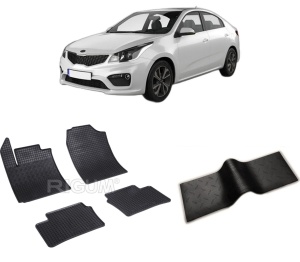 Set 5 covorase KIA RIO IV din 02.2017-PREZENT, cu covoras tunel median, CAROSERIE HATCHBACK INCLUSIV FACELIFT, Presuri cauciuc 100%, compatibil cu autoturismul KIA RIO IV, Rigum - Img 2