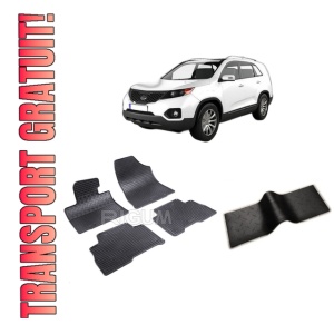 Set 5 covorase KIA SORENTO II din 2013-01.2015, cu covoras tunel median, CAROSERIE SUV FACELIFT, Presuri cauciuc 100%, compatibil cu autoturismul KIA SORENTO II, Rigum