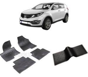 Set 5 covorase KIA SPORTAGE III din 08.2010-12.2015, cu covoras tunel median, CAROSERIE SUV, Presuri cauciuc 100%, compatibil cu autoturismul KIA SPORTAGE III, Rigum - Img 2