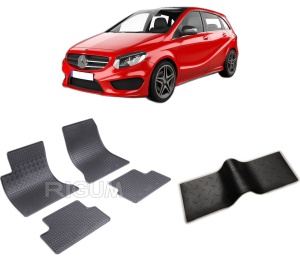 Set 5 covorase MERCEDES B-CLASS W246 din 10.2011-12.2018, cu covoras tunel median, CAROSERIE VAN, Presuri cauciuc 100%, compatibil cu autoturismul MERCEDES B-CLASS W246, Rigum - Img 2