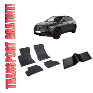 Set 5 covorase MERCEDES GLA H247 din 12.2019-PREZENT, cu covoras tunel median, CAROSERIE SUV, Presuri cauciuc 100%, compatibil cu autoturismul MERCEDES GLA H247, Rigum - Img 1