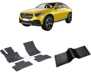 Set 5 covorase MERCEDES GLC COUPE C253 din 09.2016-2023, cu covoras tunel median, CAROSERIE COUPE C253, Presuri cauciuc 100%, compatibil cu autoturismul MERCEDES GLC COUPE C253, Rigum - Img 2
