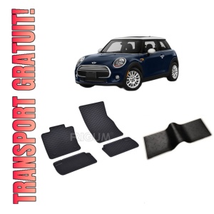 Set 5 covorase MINI COOPER III S din 10.2014-PREZENT, cu covoras tunel median, CAROSERIE HATCHBACK, Presuri cauciuc 100%, compatibil cu autoturismul MINI COOPER III S, Rigum