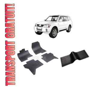 Set 5 covorase MITSUBISHI PAJERO III din 2000-03.2007, cu covoras tunel median, CAROSERIE SUV 5 USI, Presuri cauciuc 100%, compatibil cu autoturismul MITSUBISHI PAJERO III, Rigum