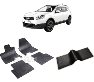 Set 5 covorase NISSAN QASHQAI +2 din 10.2008-01.2014, cu covoras tunel median, CAROSERIE SUV, Presuri cauciuc 100%, compatibil cu autoturismul NISSAN QASHQAI +2, Rigum - Img 2
