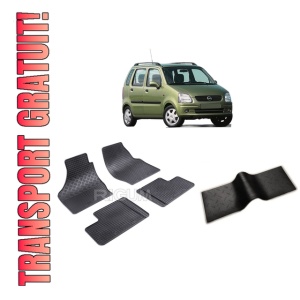 Set 5 covorase OPEL AGILA A din 2000-12.2007, cu covoras tunel median, CAROSERIE HATCHBACK, Presuri cauciuc 100%, compatibil cu autoturismul OPEL AGILA A, Rigum
